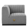 Conjure Channel Tufted Upholstered Fabric Left Corner Chair by Modway| Gray