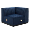 Conjure Channel Tufted Performance Velvet Right Corner Chair by Modway| Blue