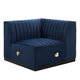 Conjure Channel Tufted Performance Velvet Right Corner Chair by Modway| Blue