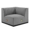 Conjure Channel Tufted Upholstered Fabric Right Corner Chair by Modway| Gray