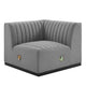 Conjure Channel Tufted Upholstered Fabric Right Corner Chair by Modway| Gray