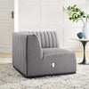 Conjure Channel Tufted Upholstered Fabric Right Corner Chair by Modway| Gray