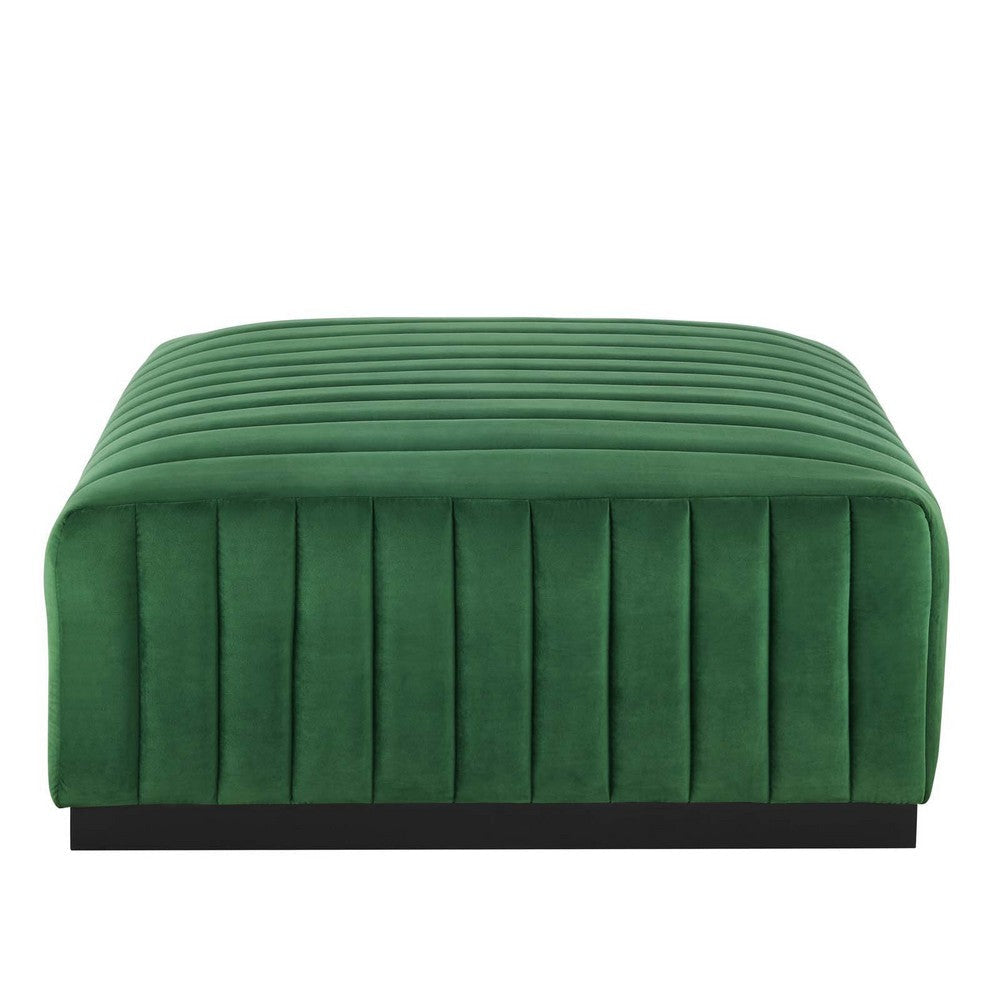 Conjure Channel Tufted Performance Velvet Ottoman  - No Shipping Charges