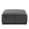 Modway Conjure Channel Tufted Upholstered Performance Velvet Ottoman in Black Gray MDY-EEI-5500-BLK-GRY