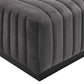 Modway Conjure Channel Tufted Upholstered Performance Velvet Ottoman in Black Gray MDY-EEI-5500-BLK-GRY