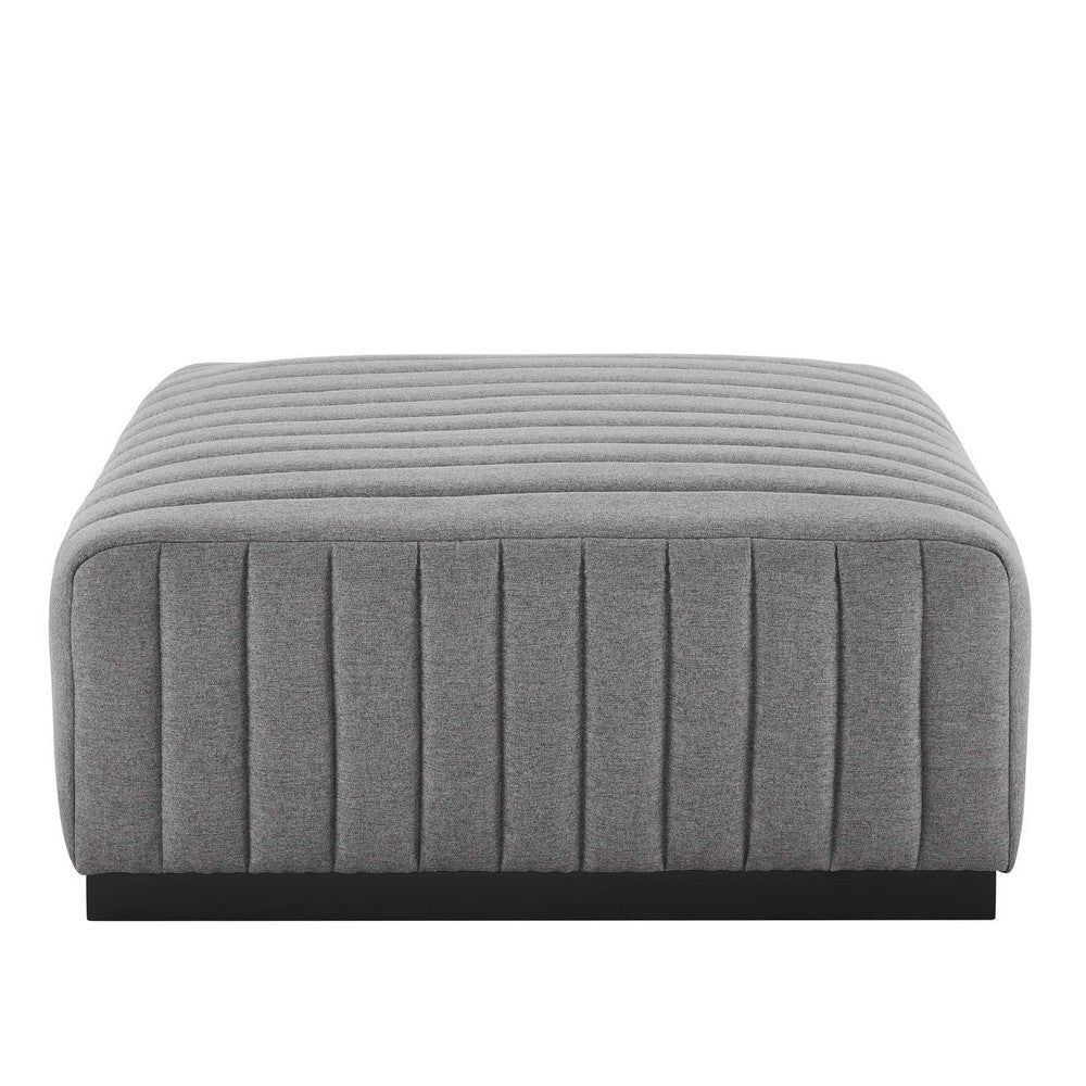 Conjure Channel Tufted Upholstered Fabric Ottoman - No Shipping Charges