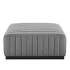 Conjure Channel Tufted Upholstered Fabric Ottoman - No Shipping Charges