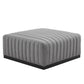 Conjure Channel Tufted Upholstered Fabric Ottoman - No Shipping Charges