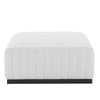 Modway Conjure Modern Channel Tufted Fabric Upholstered Ottoman in White MDY-EEI-5501-BLK-WHI