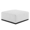 Modway Conjure Modern Channel Tufted Fabric Upholstered Ottoman in White