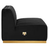 Modway Conjure Channel Tufted Upholstered Performance Velvet Sectional Sofa Armless Chair in Gold Black MDY-EEI-5504-GLD-BLK