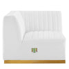 Conjure Channel Tufted Performance Velvet Left Corner Chair by Modway| White