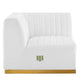 Conjure Channel Tufted Performance Velvet Left Corner Chair by Modway| White