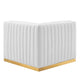 Conjure Channel Tufted Performance Velvet Left Corner Chair by Modway| White