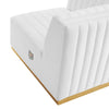 Conjure Channel Tufted Performance Velvet Left Corner Chair by Modway| White