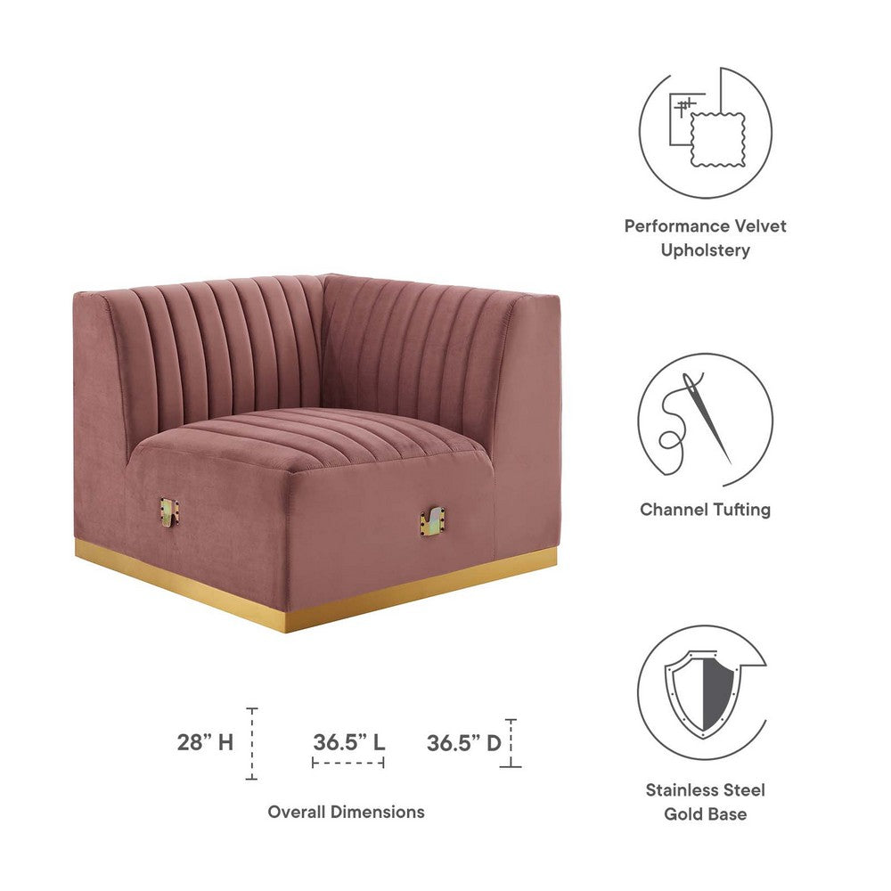 Modway Red Chair Buy Conjure Velvet Right Corner Chair Red Modway | 30 Day Return – Casagear