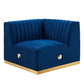 Modway Conjure Channel Tufted Performance Velvet Right Corner Chair in Gold/Navy