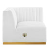 Conjure Channel Tufted Performance Velvet Right Corner Chair by Modway| White