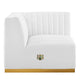 Conjure Channel Tufted Performance Velvet Right Corner Chair by Modway| White