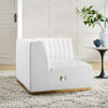 Conjure Channel Tufted Performance Velvet Right Corner Chair by Modway| White