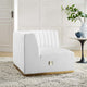 Conjure Channel Tufted Performance Velvet Right Corner Chair by Modway| White