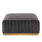 Modway EEI-5507-GLD-GRY Conjure Channel Tufted Performance Velvet Ottoman Gold Gray MDY-EEI-5507-GLD-GRY