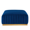 Conjure Channel Tufted Performance Velvet Ottoman - No Shipping Charges