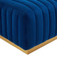 Modway Conjure Channel Tufted Performance Velvet Ottoman in Gold/Navy MDY-EEI-5507-GLD-NAV