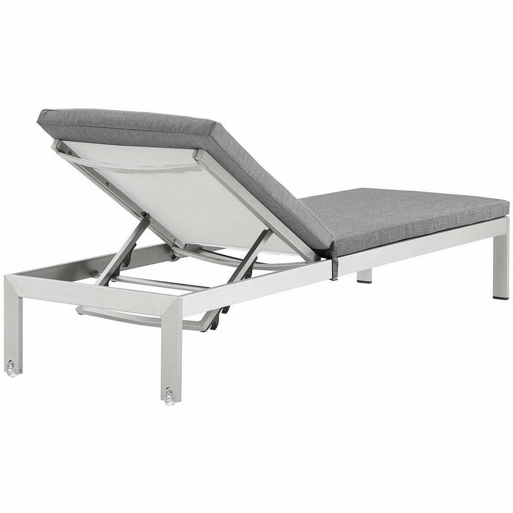 Shore Outdoor Patio Aluminum Chaise with Cushions - No Shipping Charges