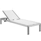 Modway Shore Aluminum Outdoor Patio Chaise Poolside Lounge Chair with Cushion Mocha MDY-EEI-5547-SLV-MOC