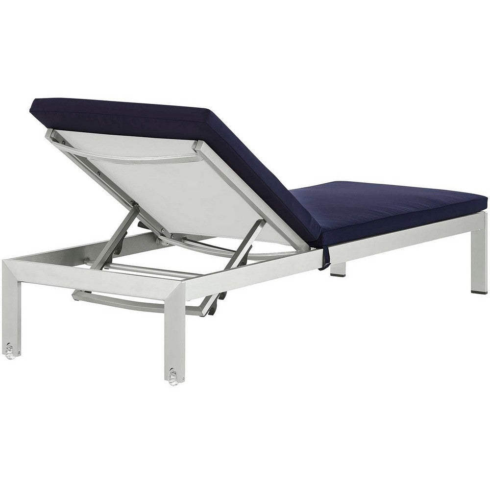 Shore Outdoor Patio Aluminum Chaise with Cushions - No Shipping Charges