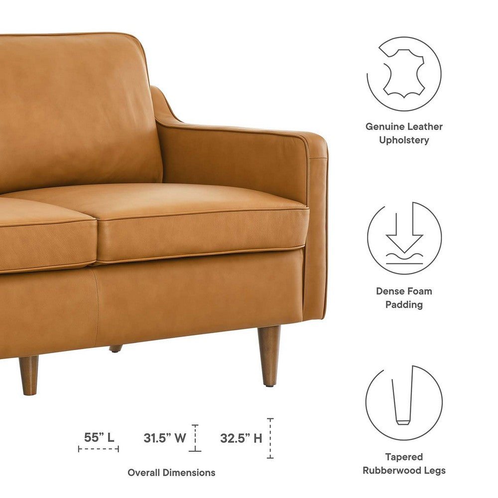 Impart Genuine Leather Loveseat - No Shipping Charges
