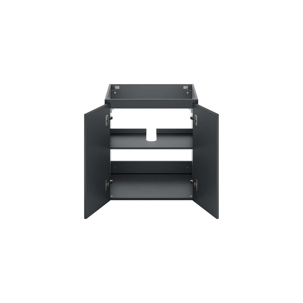 Bryn 24" Wall-Mount Bathroom Vanity (Sink Basin Not Included) by Modway| Gray