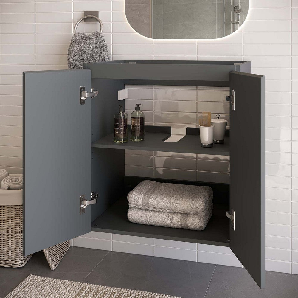 Bryn 24" Wall-Mount Bathroom Vanity (Sink Basin Not Included) by Modway| Gray