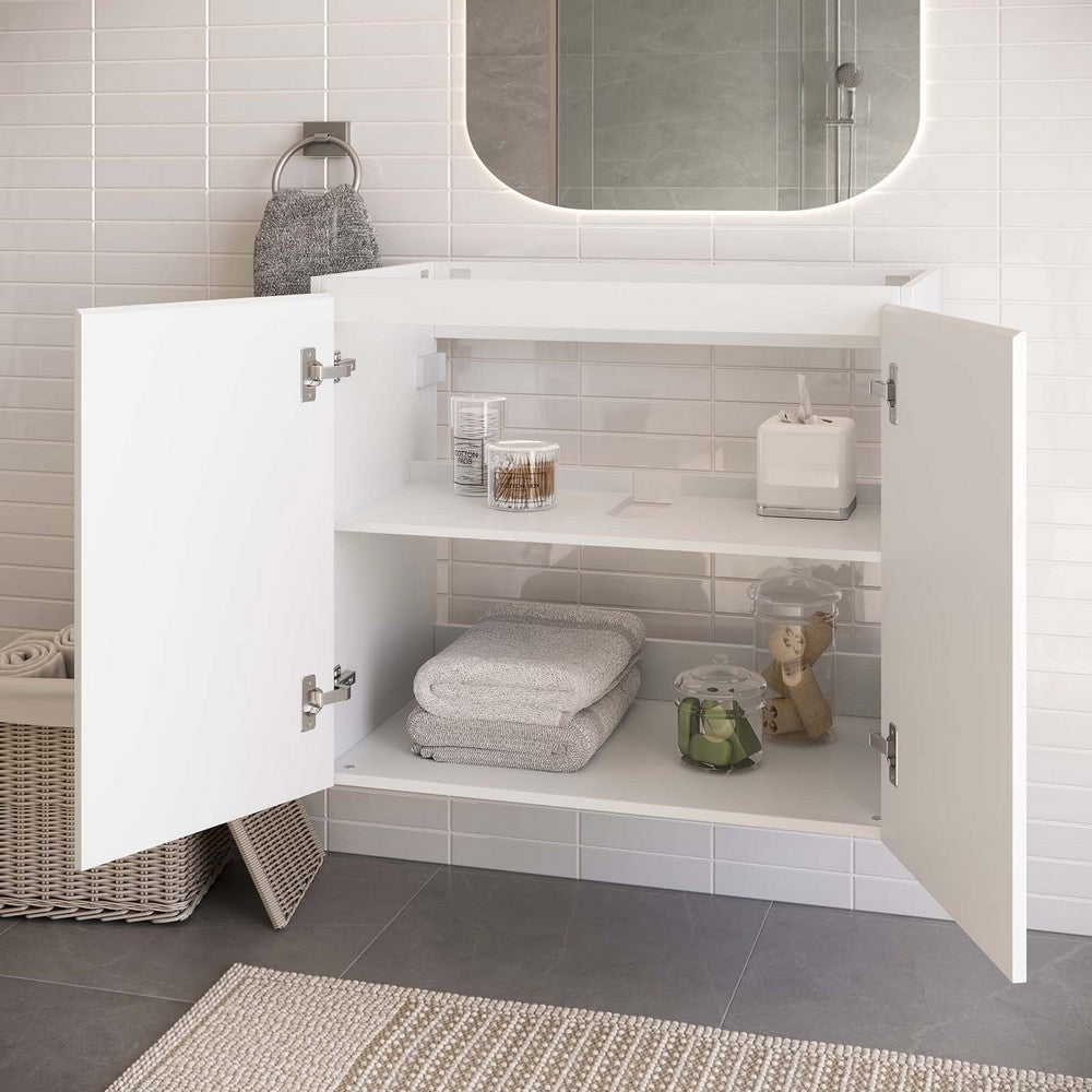 Bryn 30" Wall-Mount Bathroom Vanity (Sink Basin Not Included) by Modway| White