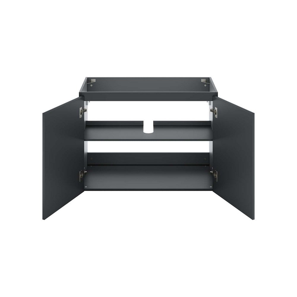 Bryn 36" Wall-Mount Bathroom Vanity (Sink Basin Not Included) by Modway| Gray