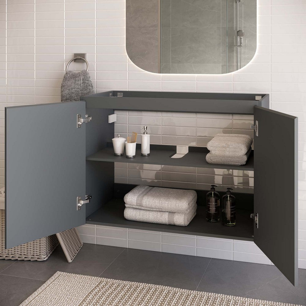 Bryn 36" Wall-Mount Bathroom Vanity (Sink Basin Not Included) by Modway| Gray