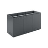 Bryn 48" Wall-Mount Bathroom Vanity (Sink Basin Not Included) by Modway| Gray