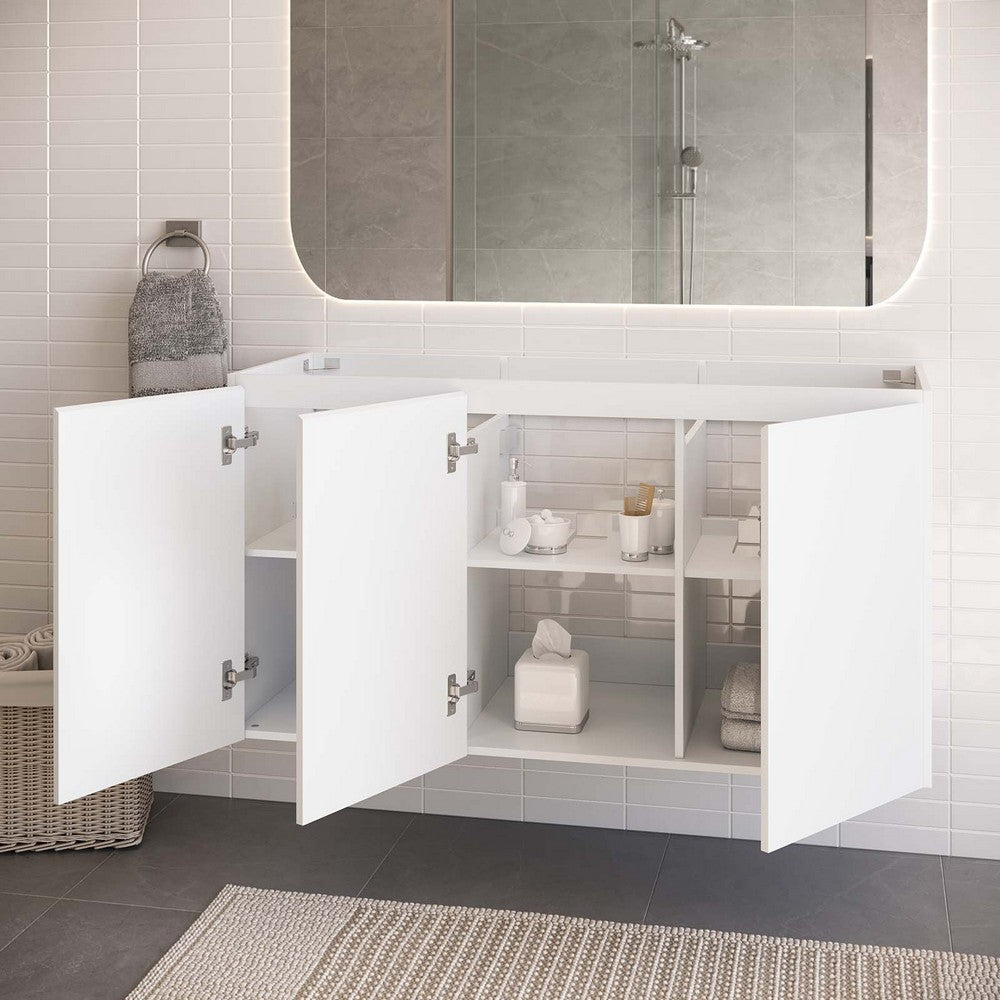 Bryn 48" Wall-Mount Bathroom Vanity (Sink Basin Not Included) by Modway| White