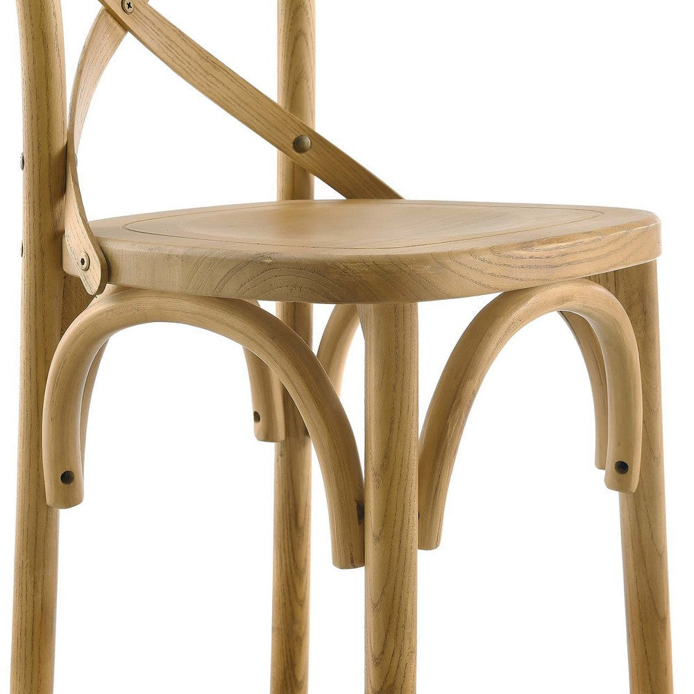 Modway Gear Counter Stool in Natural 19 x 17.5 x 39.5