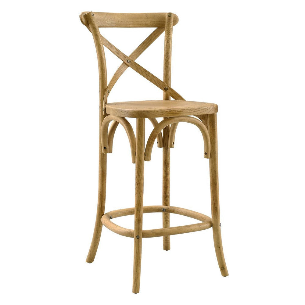 Modway Gear Counter Stool in Natural 19 x 17.5 x 39.5