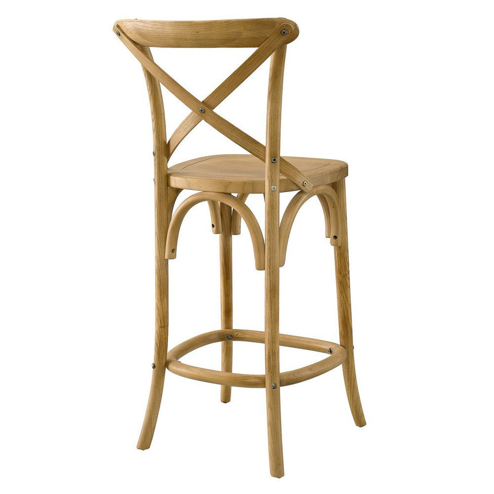 Modway Gear Counter Stool in Natural 19 x 17.5 x 39.5