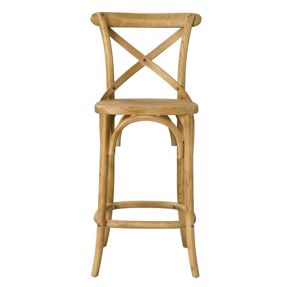 Modway Gear Counter Stool in Natural 19 x 17.5 x 39.5