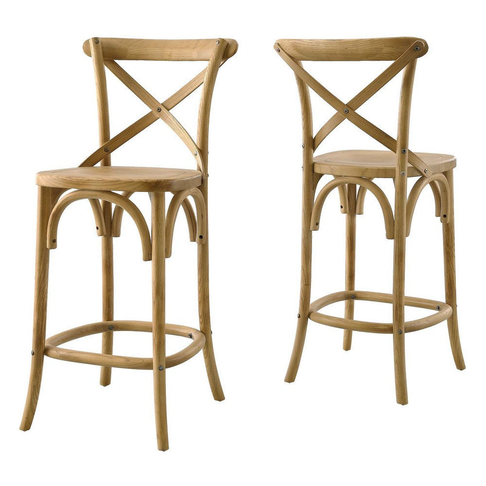 Modway Gear Counter Stool in Natural 19 x 17.5 x 39.5