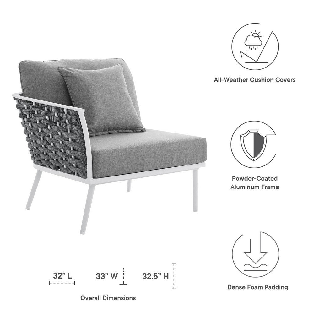 Stance Outdoor Patio Aluminum Left-Facing Armchair - No Shipping Charges