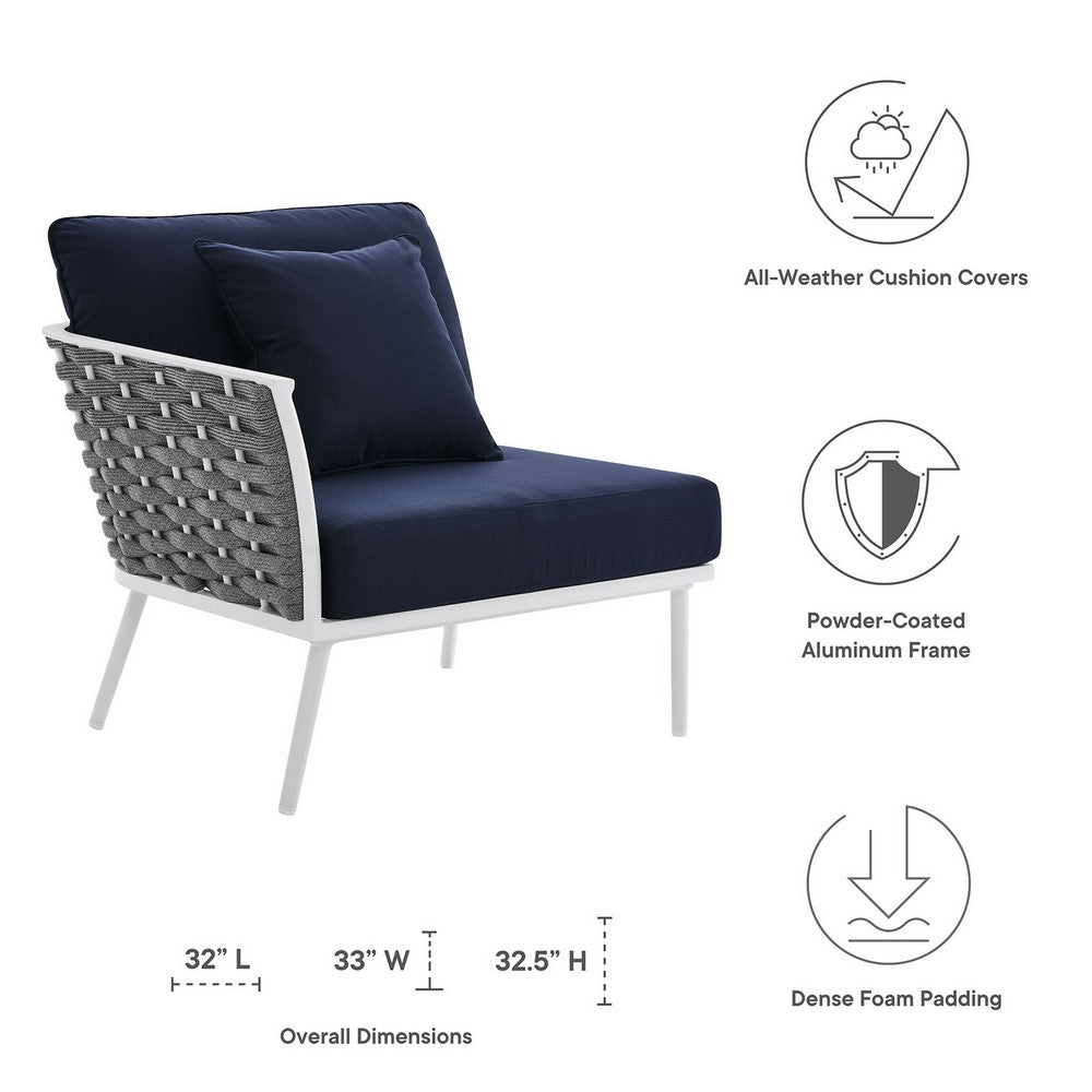 Stance Outdoor Patio Aluminum Left-Facing Armchair by Modway| Blue
