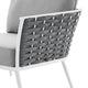 Stance Outdoor Patio Aluminum Right-Facing Armchair - No Shipping Charges MDY-EEI-5566-WHI-GRY