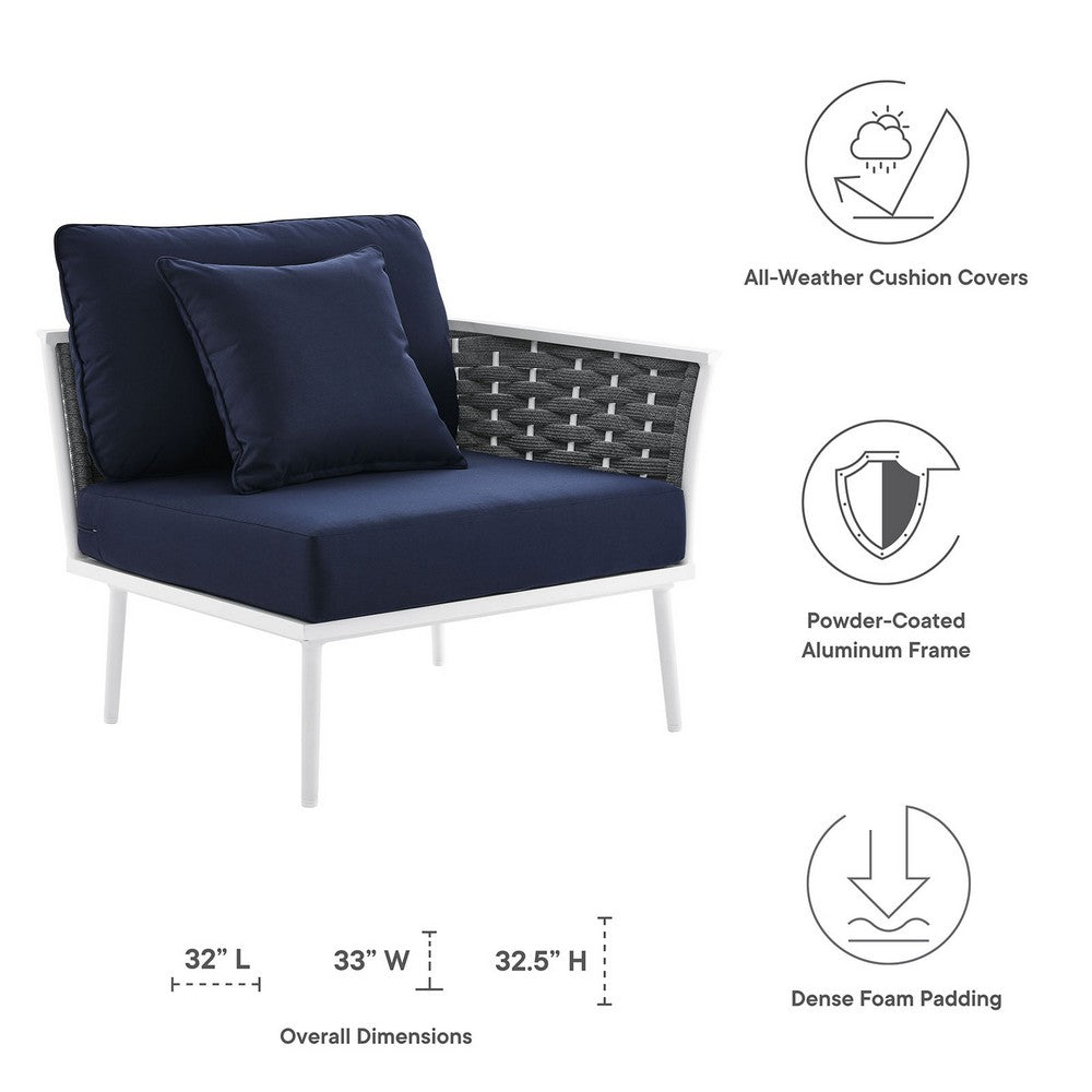 Stance Outdoor Patio Aluminum Right-Facing Armchair by Modway| Blue