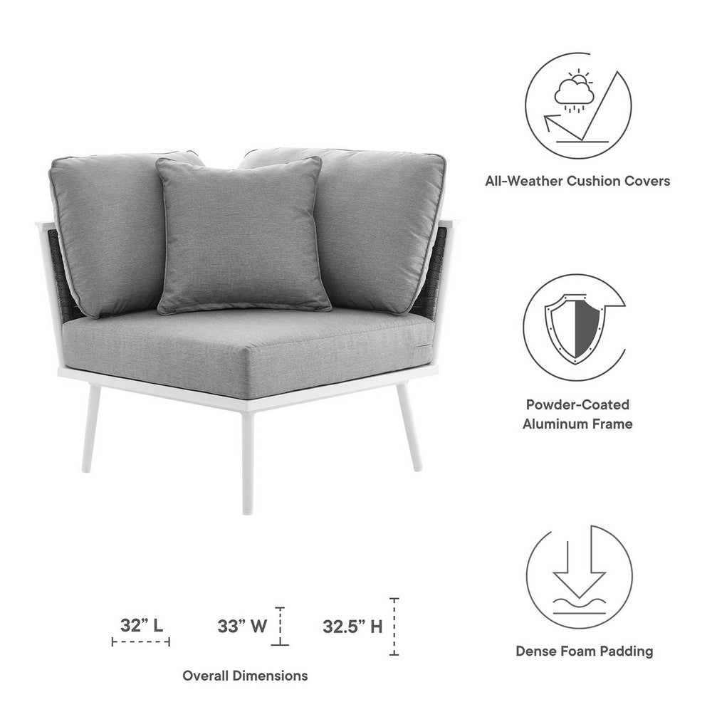 Stance Outdoor Patio Aluminum Corner Chair by Modway| Gray