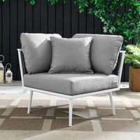 Stance Outdoor Patio Aluminum Corner Chair by Modway| Gray